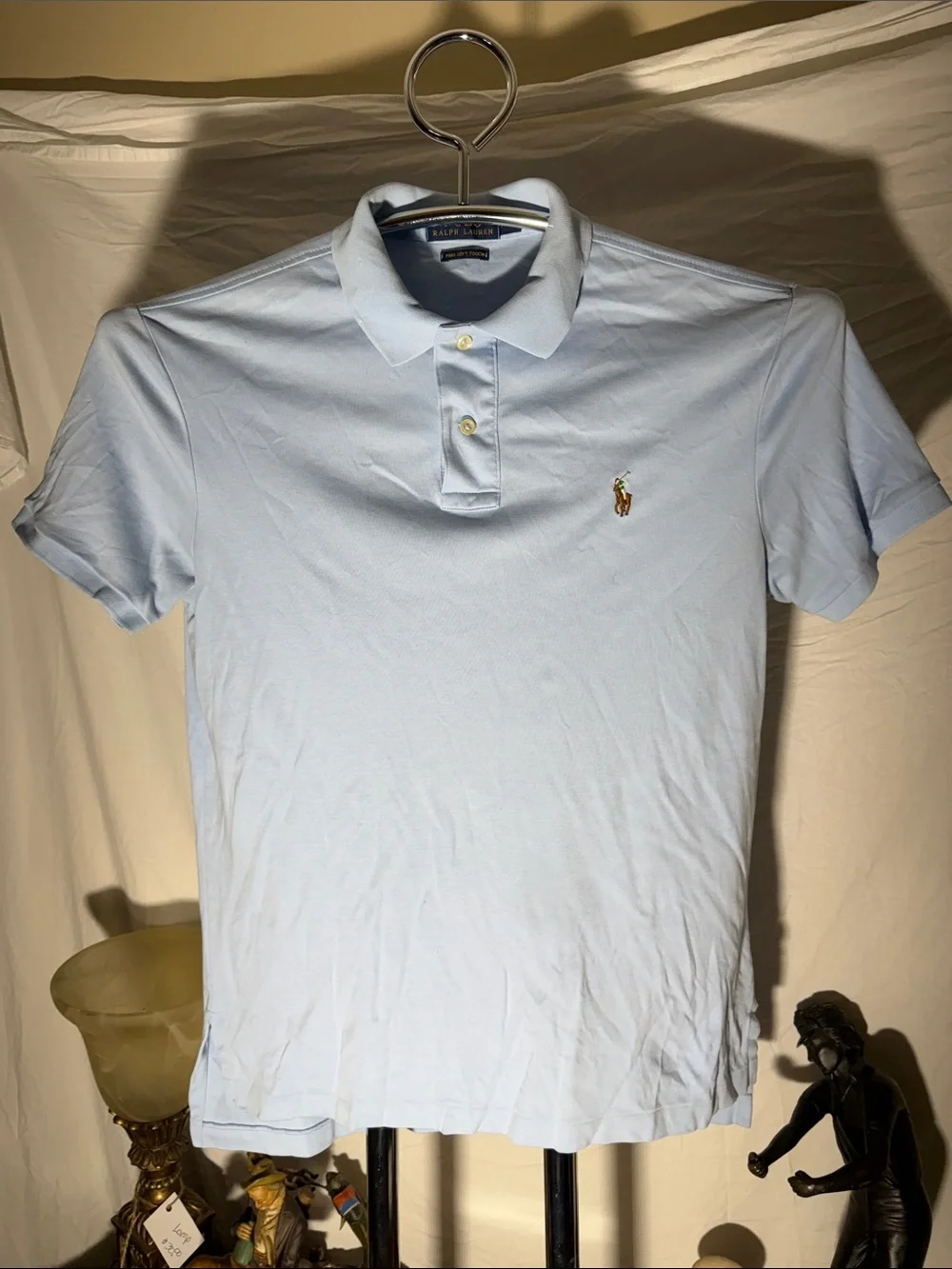 Ralph Lauren Light Blue Short-Sleeve Polo Shirt with Pony Logo